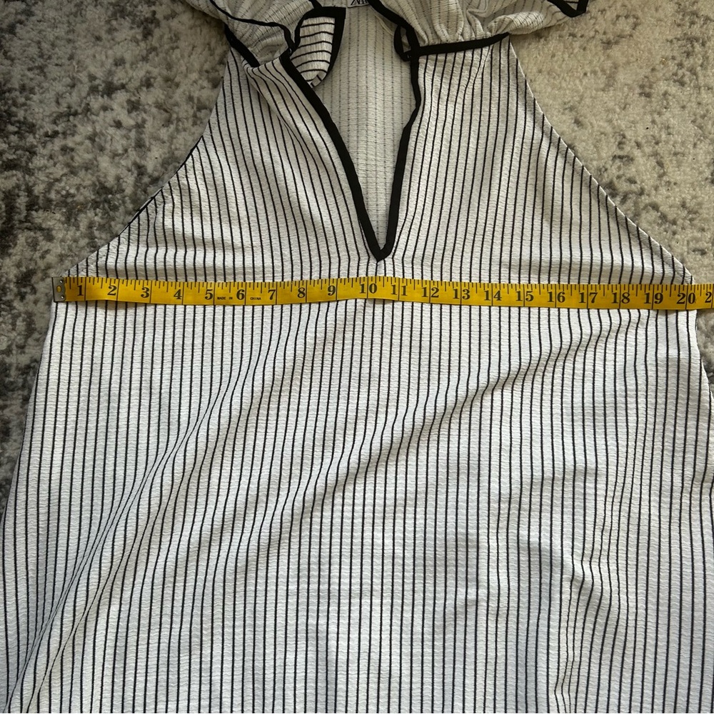 ZARA black & white striped sleeveless dress. Size Large. - Picture 11 of 12